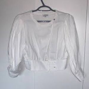 J.O.A. Cream Button-Up Top